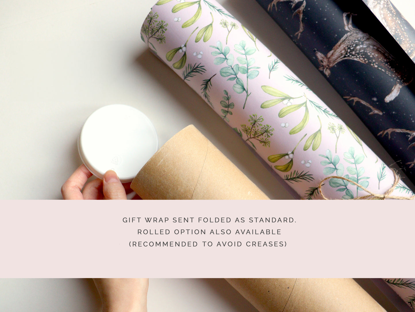 Christmas Deer Wrapping Paper, Snowy Deer Antlers Pattern, Leaping Deer Gift Wrap Sheets