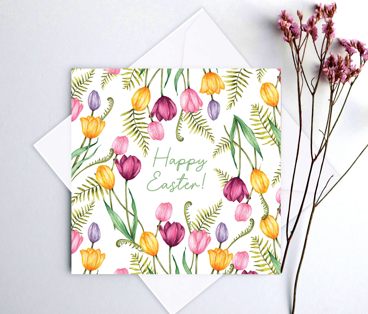 Springtime Tulip Personalised Card for Mum Grandma Mother's Day Greetings Card