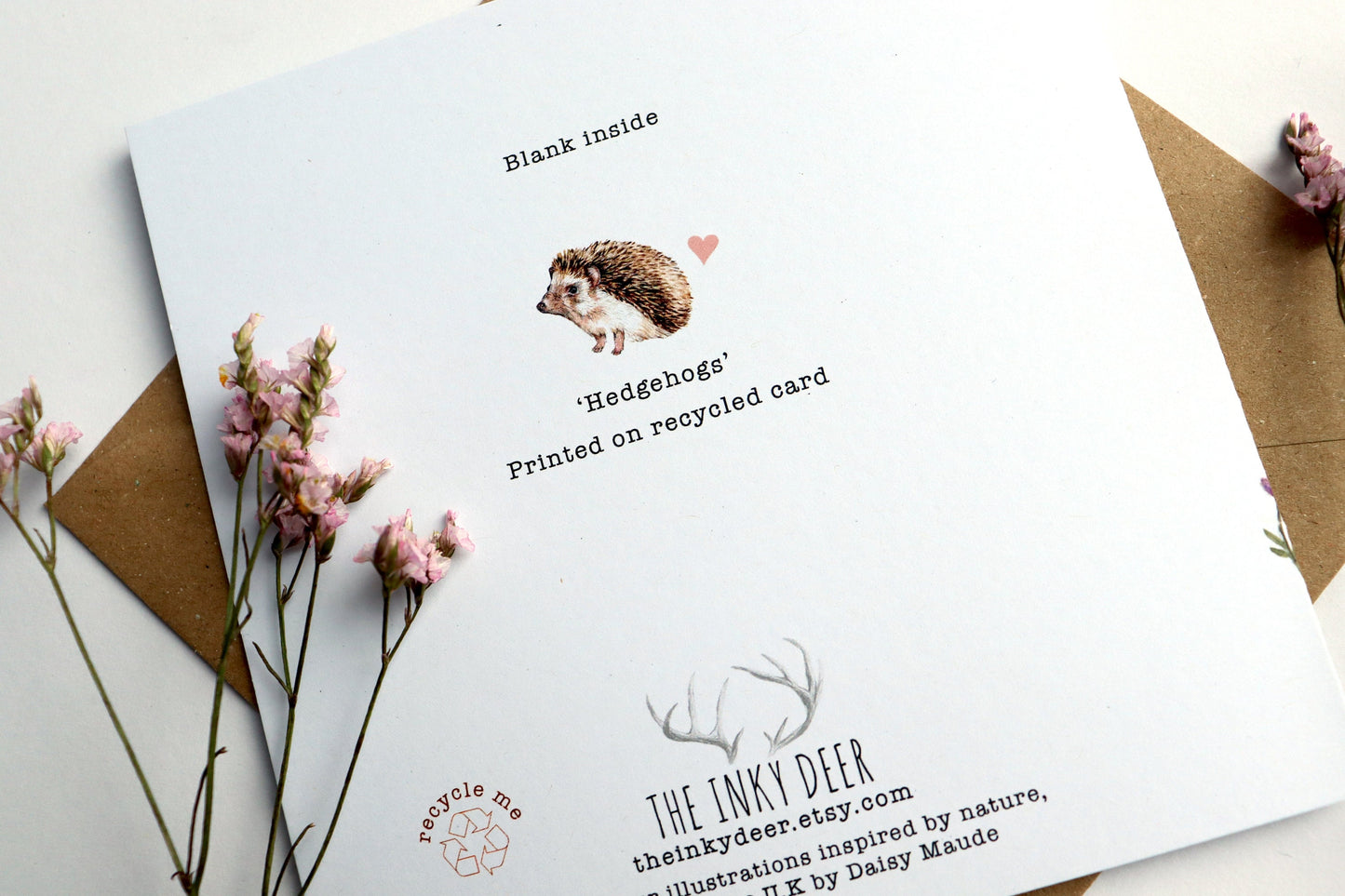 Hedgehogs Greetings Card, Watercolour Hedgehog Valentines Couple Anniversary Birthday Balloon Illustrated Card