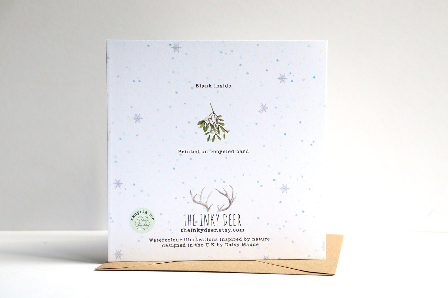 Mistletoe Gazing Foxes Christmas Card, Woodland Animals Xmas, Watercolour Couple Greetings Card
