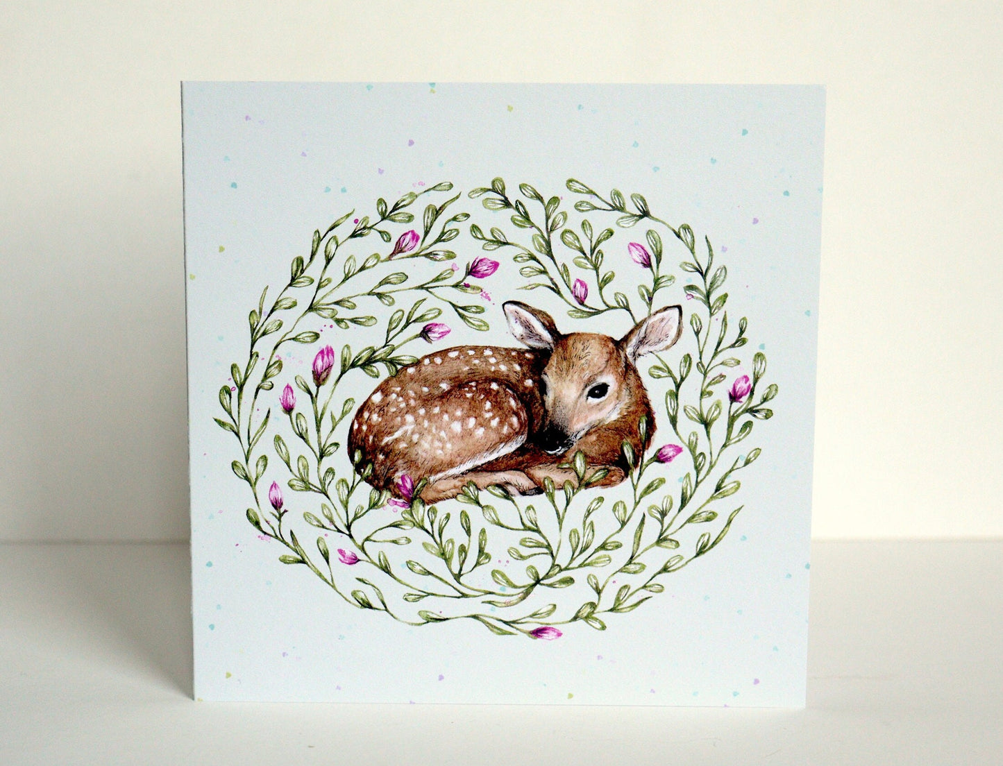 Little Fawn Greetings Card, Woodland Deer Birthday Card for Mum, Friend Illustrated Recyclable Card