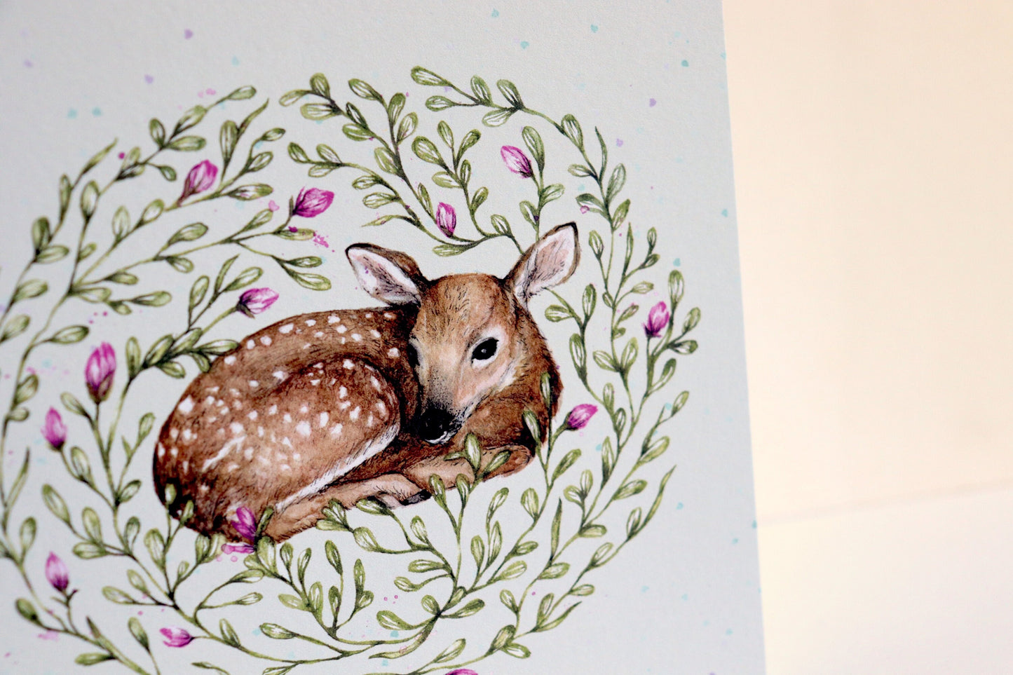 Little Fawn Greetings Card, Woodland Deer Birthday Card for Mum, Friend Illustrated Recyclable Card