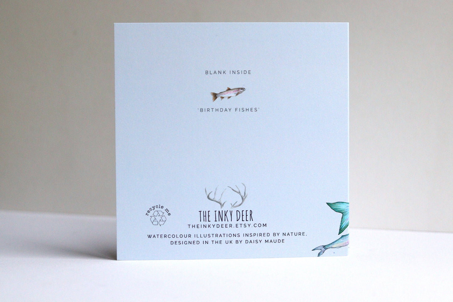 Birthday Fishes Watercolour Card, Dad Birthday Card, Grandpa Grandad, Fishing Rainbow Trout Greetings Card