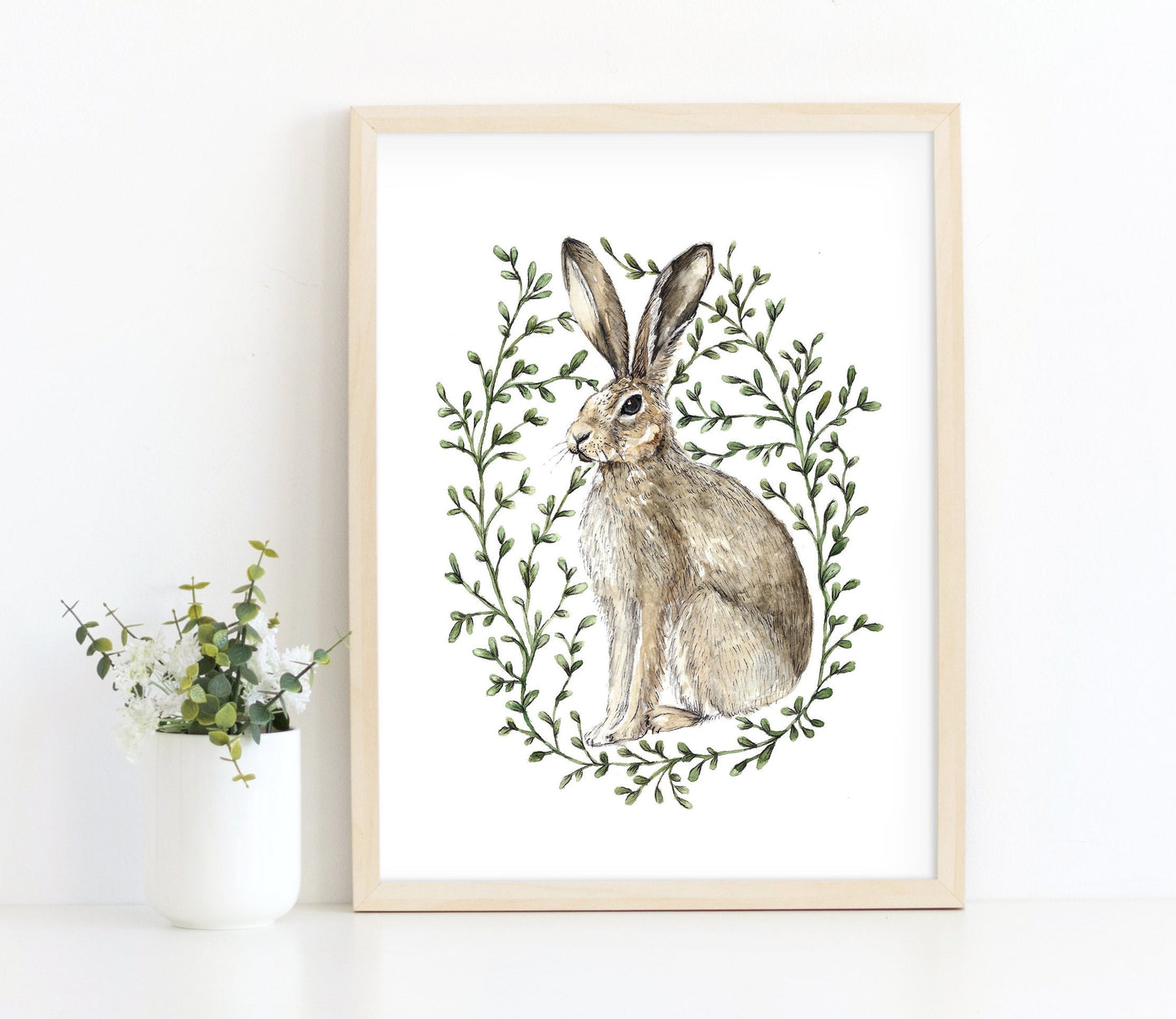 The Brown Hare Watercolour Print 8x10" 5x7"