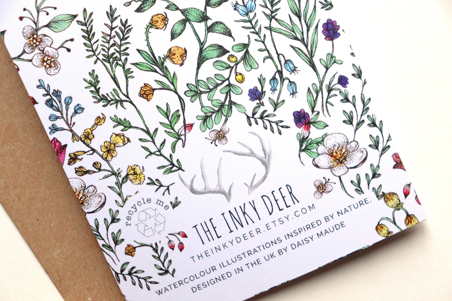 Botanical Birthday Card, Floral Watercolour Illustrated Wildflower Greetings Card A6