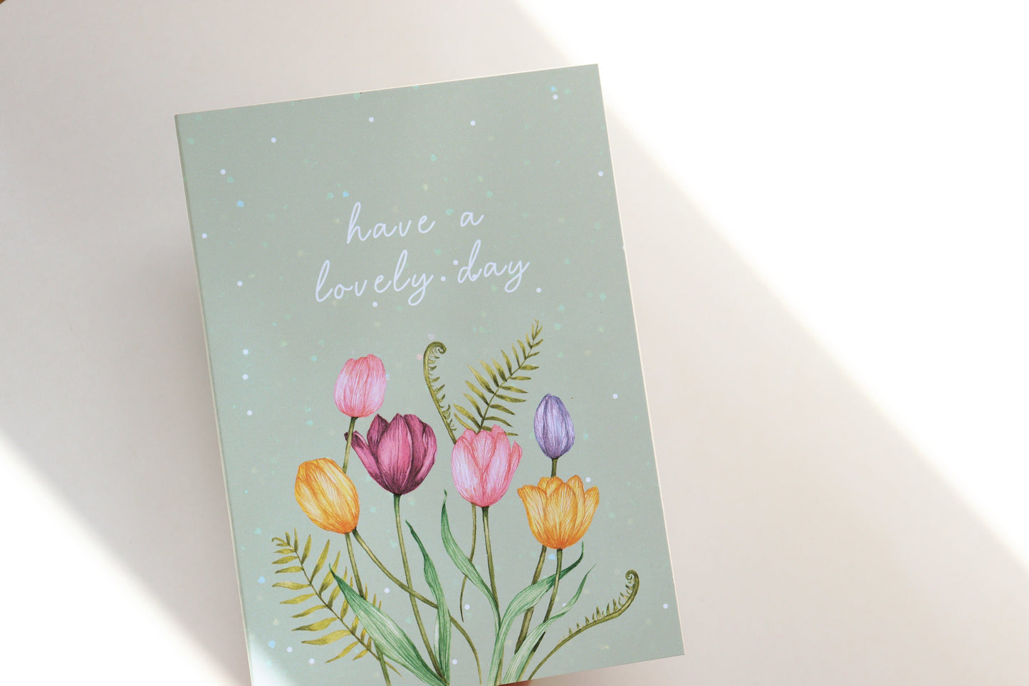 Pastel Tulips Birthday Card for Mum Grandma Sister, Floral Watercolour Illustrated Greetings Card A6