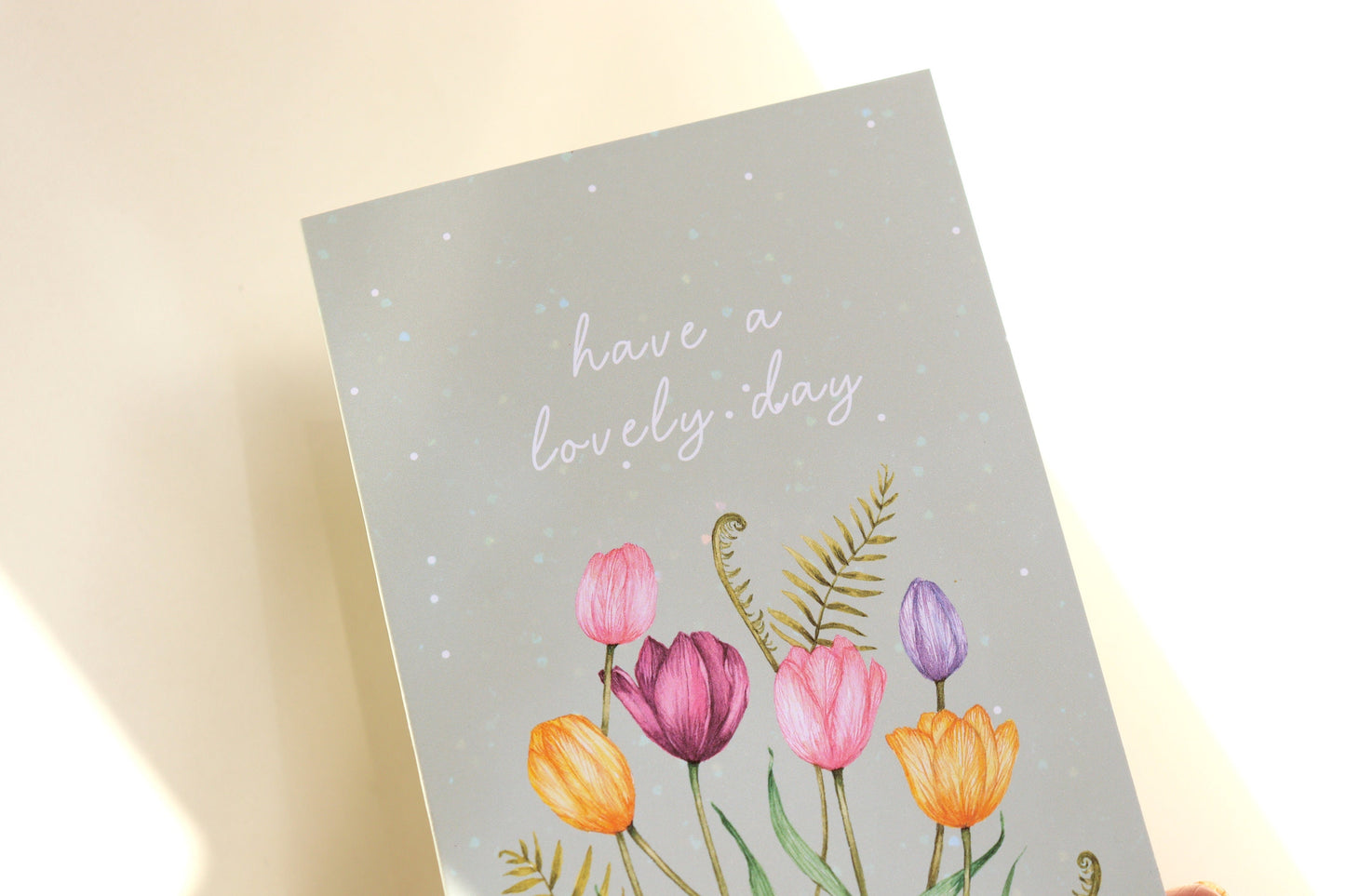 Pastel Tulips Birthday Card for Mum Grandma Sister, Floral Watercolour Illustrated Greetings Card A6