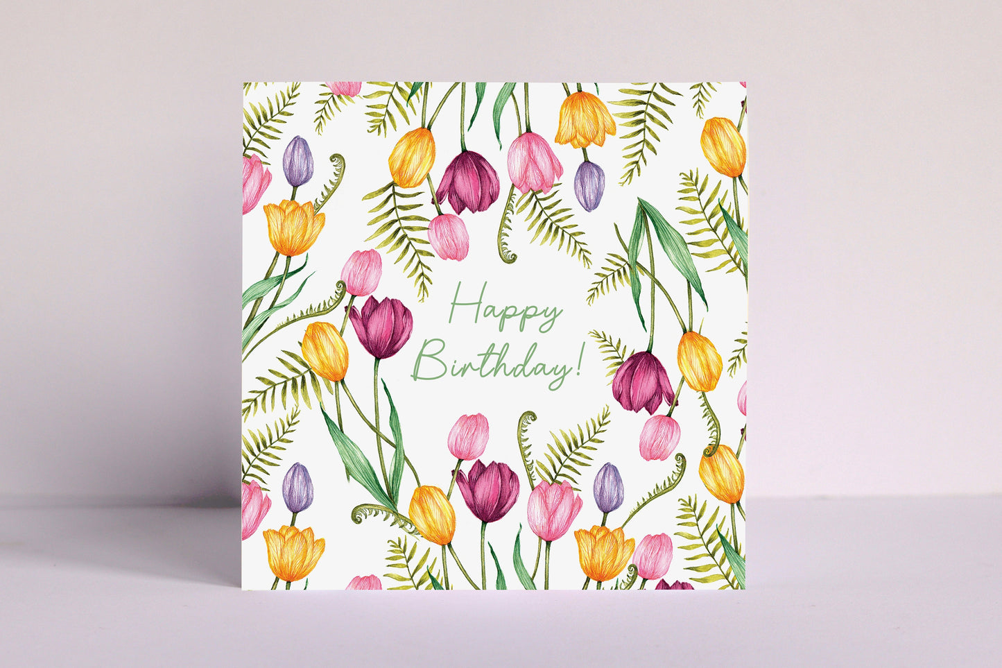 Springtime Tulip Personalised Card for Mum Grandma Mother's Day Greetings Card