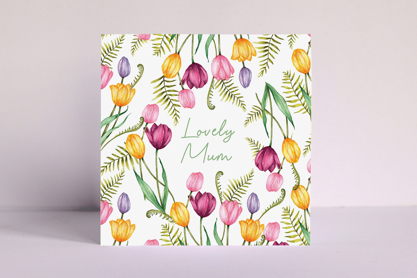 Springtime Tulip Personalised Card for Mum Grandma Mother's Day Greetings Card