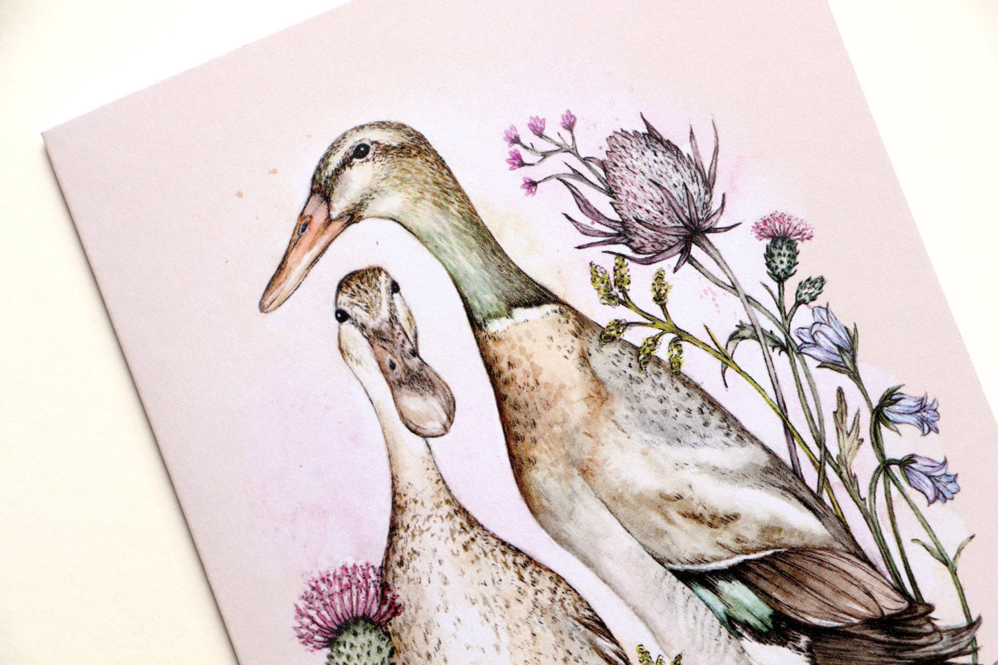 Runner Ducks Greetings Card Floral Birthday Card for Her A6