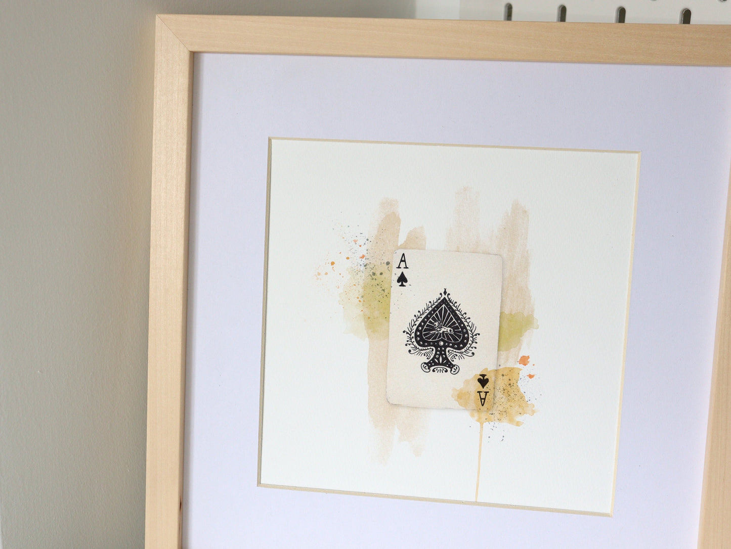 Ace Of Spades Watercolour Print 8x8" 10x10" A5