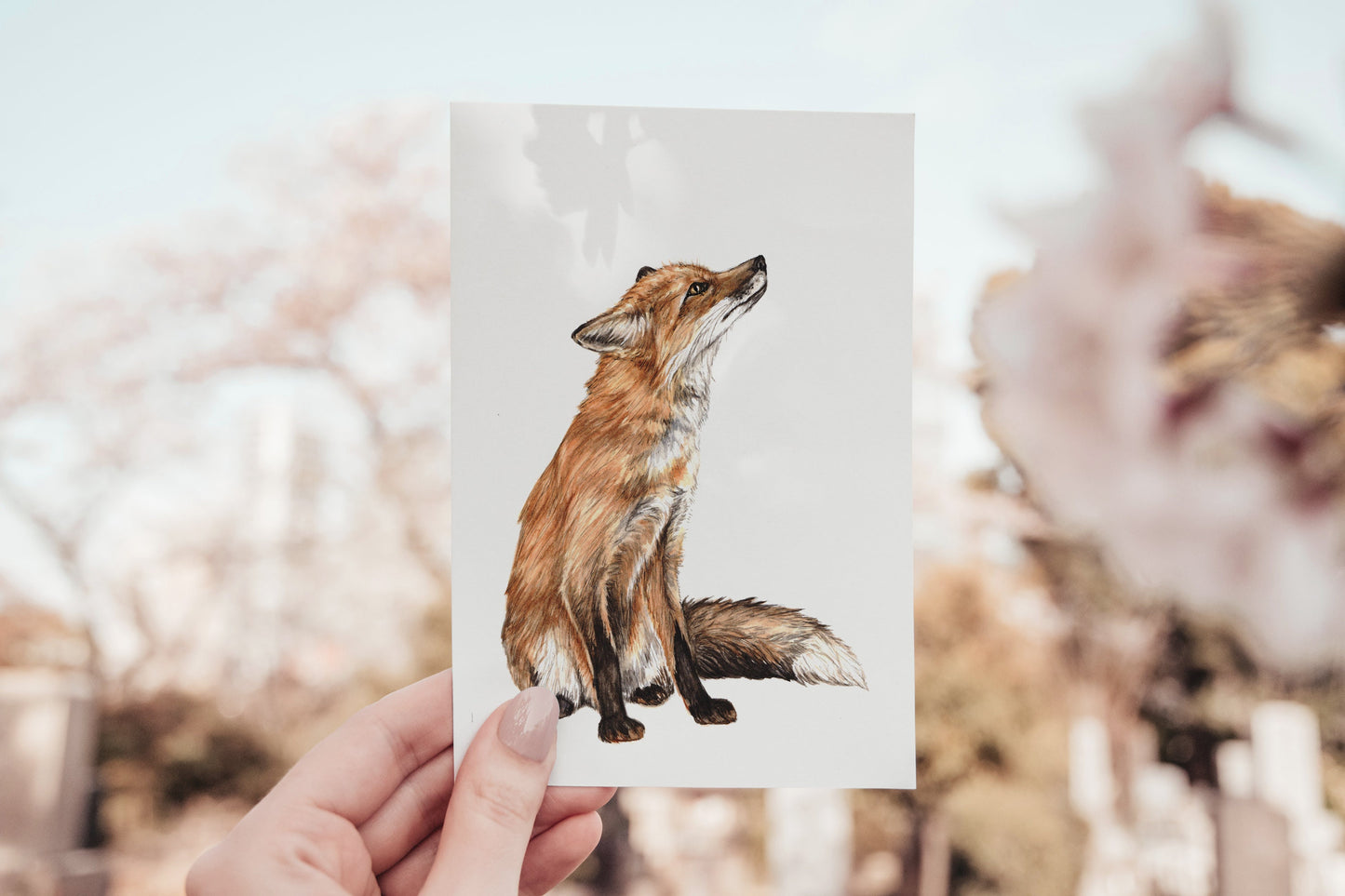 Biscuit the Fox, Urban Fox Charity Print Nature Watercolour Illustration Fine Art Mini Print, Animal Nursery Art, 5x7" A5