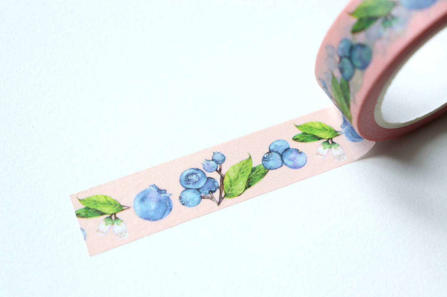 Blueberry Washi Tape, Watercolour Fruit Tape, Illustrated Berries Botanical Stationery Gift