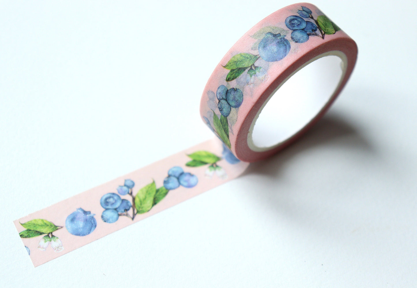 Blueberry Washi Tape, Watercolour Fruit Tape, Illustrated Berries Botanical Stationery Gift