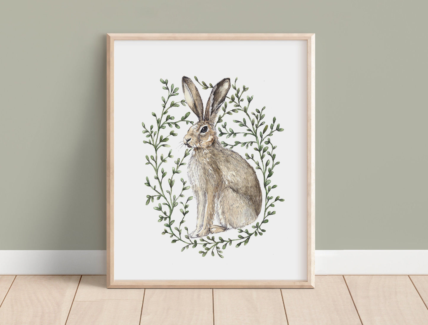The Brown Hare Watercolour Print 8x10" 5x7"