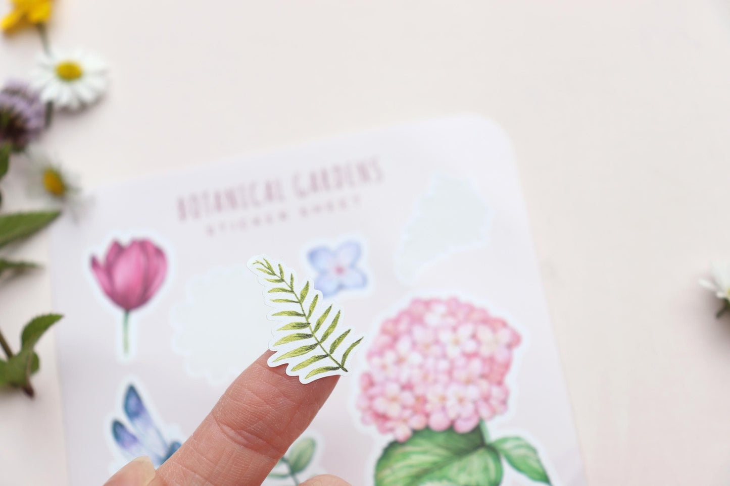 Botanical Gardens Sticker Sheet, Floral Summer Scrapbooking, Watercolour Journal Stickers A6