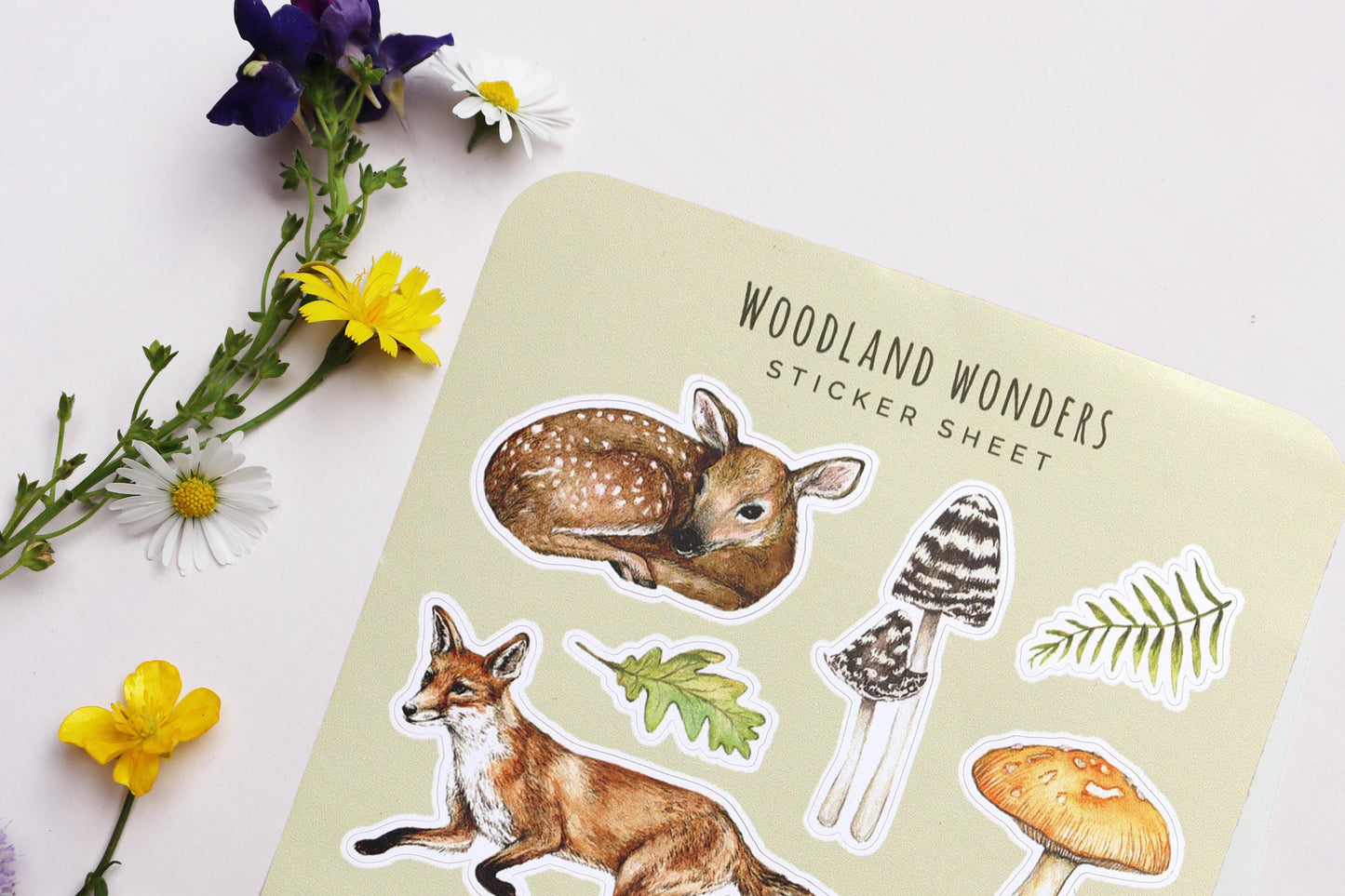 Woodland Wonders Sticker Sheet, Autumnal Scrapbooking, Watercolour Journal Stickers A6