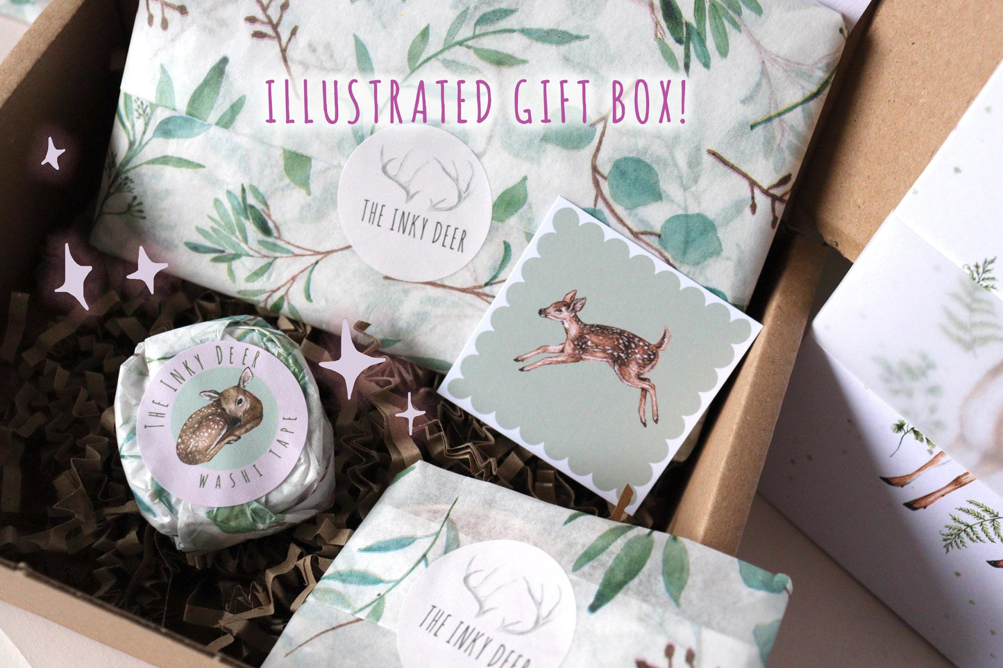 The Fawn Bundle Deer Gift Set - Illustrated Nature Inspired Stationery Bundle Gift Box