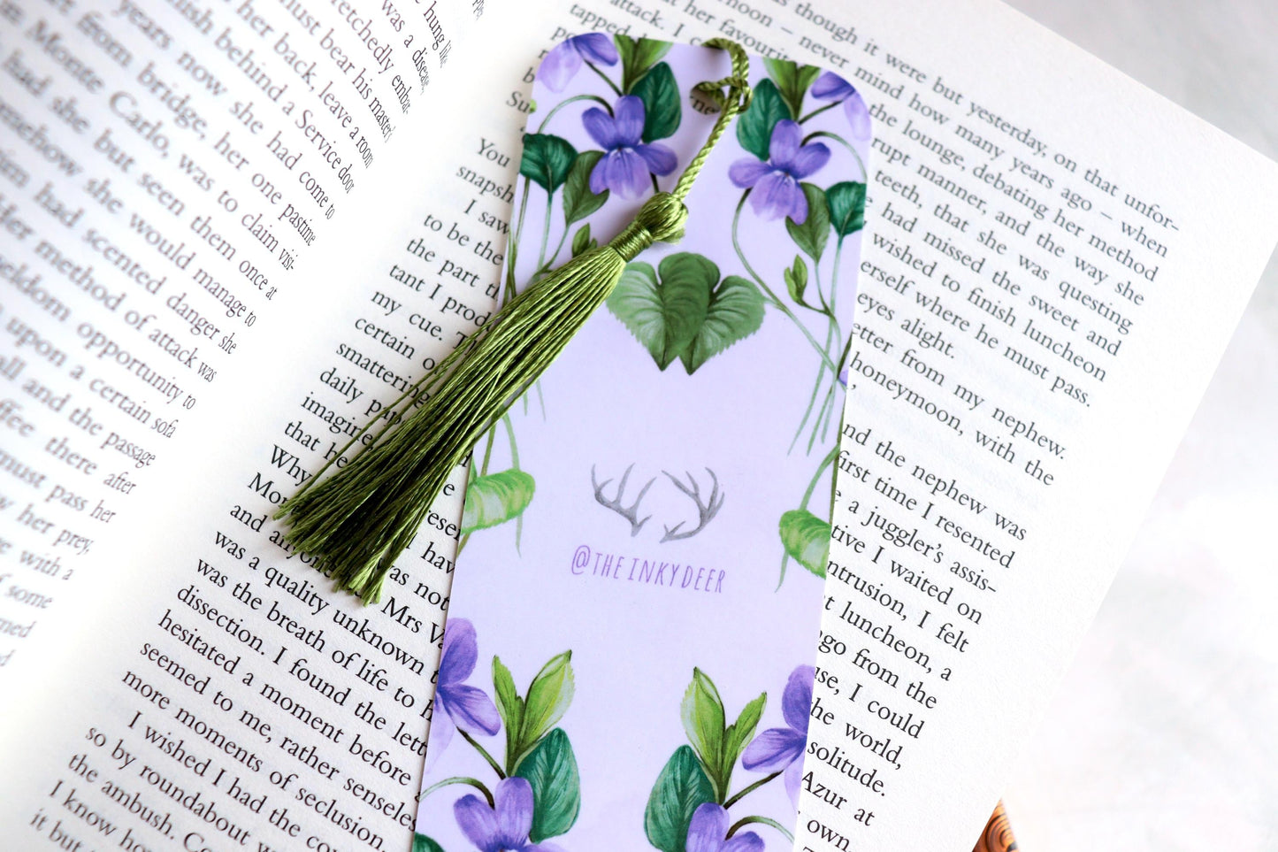 Wildflowers Violet Purple Bookmark, Botanical Book Lovers, Bookish Gift Bookmark