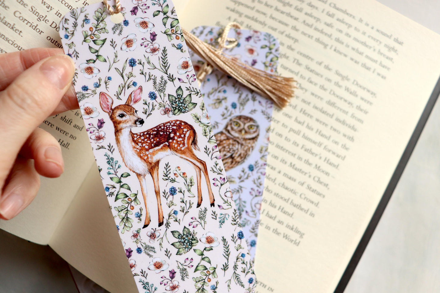 Fawn with Wildflowers Bookmark, Floral Book Lovers, Bookish Gift, Cute Animal Bookmark