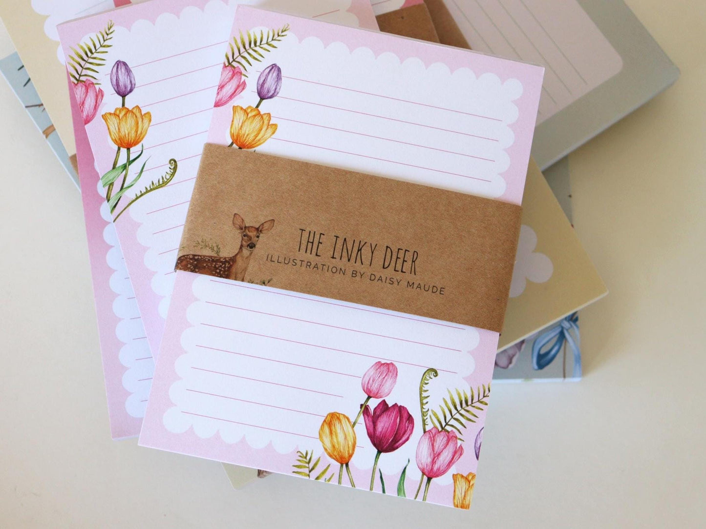 Tulips A6 Notepad, Pastel Floral To-do List, Watercolour Illustrated Stationery Gift