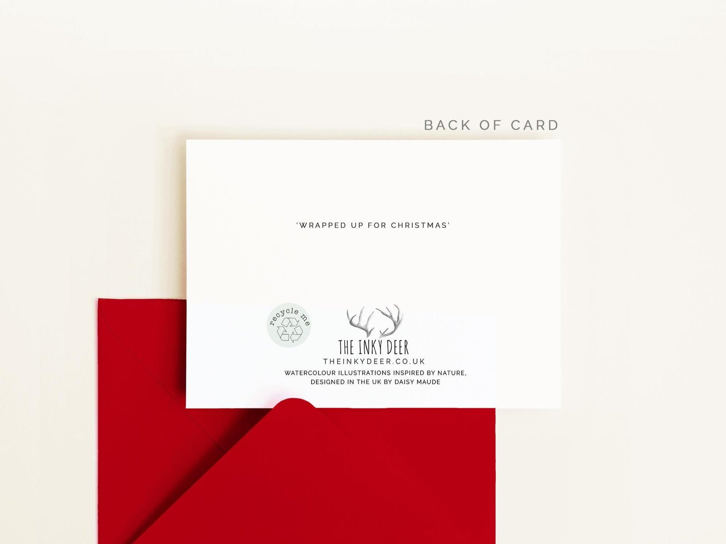 Song Thrush Couple Birds Christmas Card, Watercolour Illustrated Xmas Greetings Card - A6