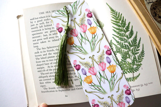 Springtime Tulips Bookmark, Floral Book Lovers, Bookish Gift, Tulip Bookmark