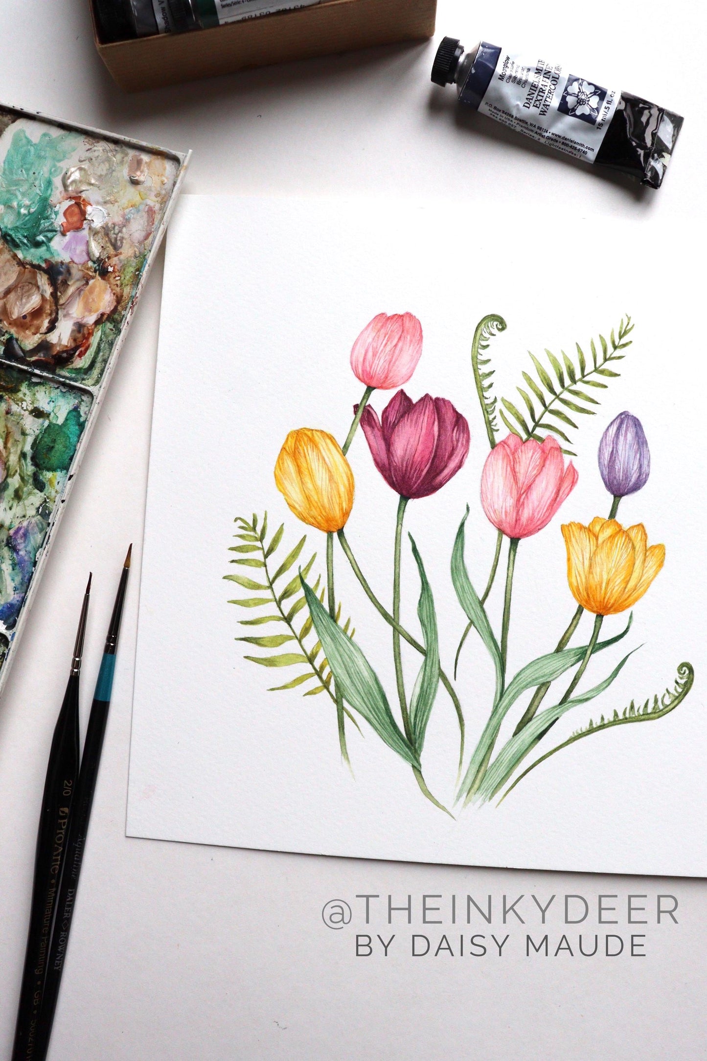 Springtime Tulips Bookmark, Floral Book Lovers, Bookish Gift, Tulip Bookmark