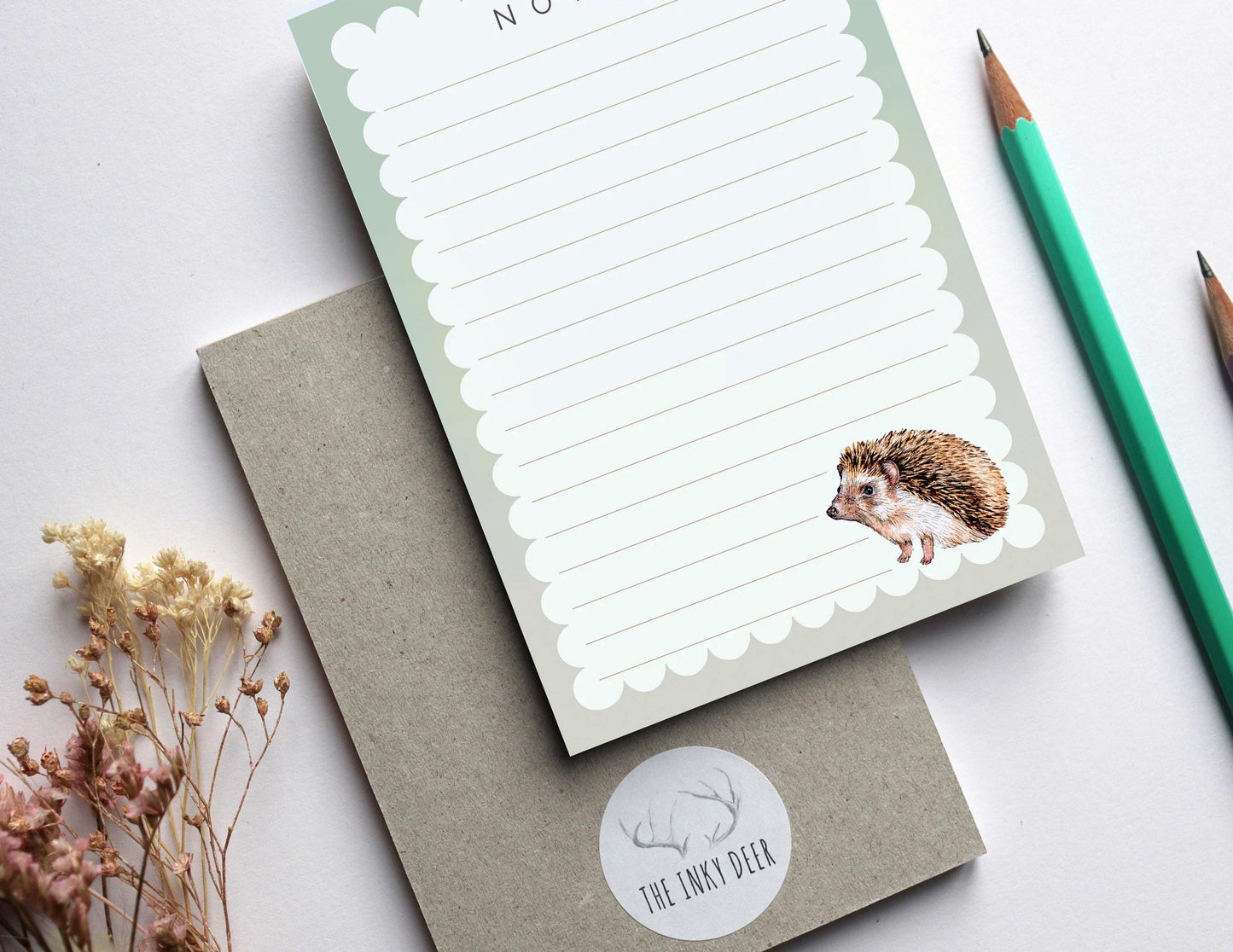 Mini Hedgehog Notepad,  Illustrated  A6 Pocket To-do list, Writing Notes, Stationery Gift