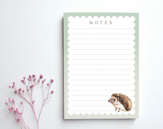 Mini Hedgehog Notepad,  Illustrated  A6 Pocket To-do list, Writing Notes, Stationery Gift
